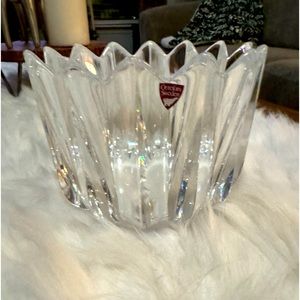 Kosta Boda Orrefors Crystal Wedding Bowl 6.25 x 4.5 - signed - crown edge